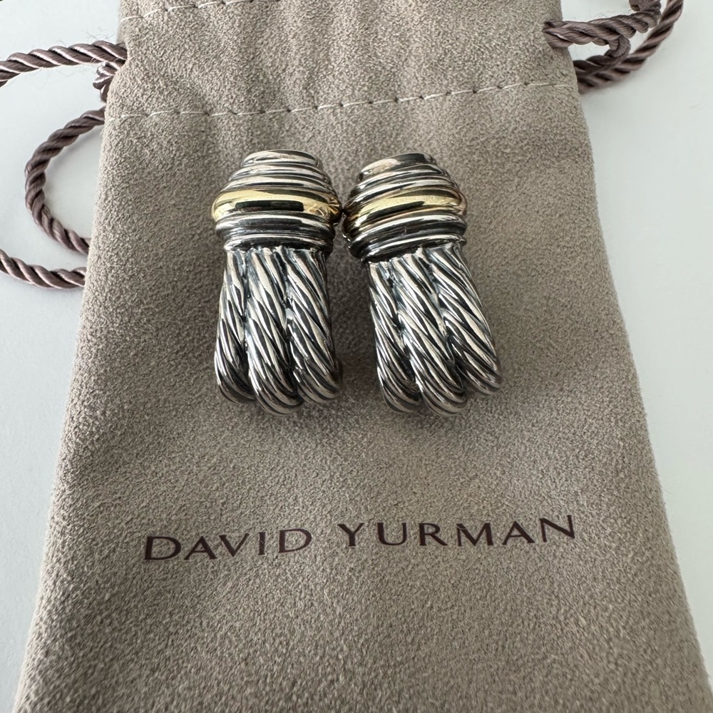 David Yurman Silver and Gold Earrings